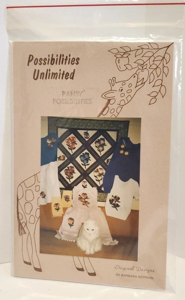 Pansy Possibilities Wall Quilt by Possibilities Unlimited Folk Art Flower Apron - Image 1 of 4