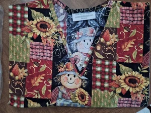 Cute Scarecrow Fall Medical Scrub Shirt MEDIUM - Picture 1 of 1