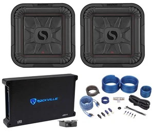 2 KICKER 46L7T102 10" 1000w L7T Subwoofers Solo-Baric Sub+Mono Amplifier+Amp Kit - Picture 1 of 10