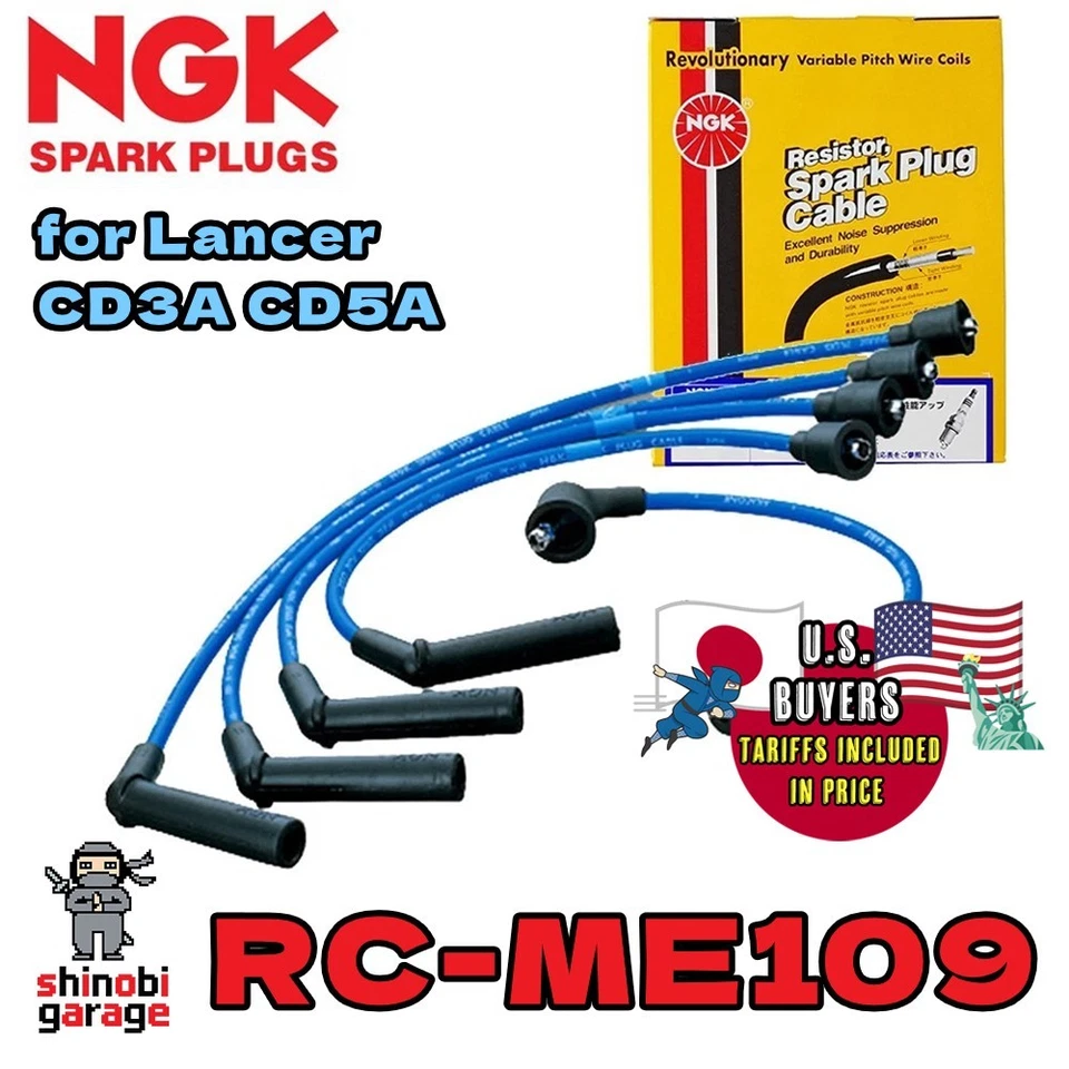 NGK Spark Plug Cables RC-ME109 Mitsubishi Lancer CD5A/CB3A 1.5L/1.8L 4G91/4G93 - Image 1 of 1