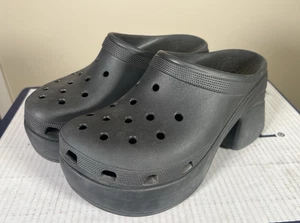 Crocs 125 $ Siren schwarz High Heel Slipper Clogs Größe 10 Damen - Bild 1 von 10