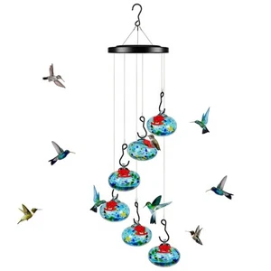 Wind Chimes Hummingbird Feeder for Outdoors Hanging, Wind Chimes Hummingbird ... - Picture 1 of 7