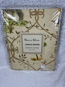 Sherry Kline Jungle Safari Fabric Shower Curtain 72" x 72" NIP - Picture 1 of 2