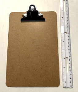 Small Clipboard Standard Metal Clip 6" x 9" Hardboard Clip Board Brown 16506 - Picture 1 of 7