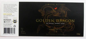 Red Duck GOLDEN DRAGON beer label AUSTRALIA750ml - STICKER Ltd. Rel. - Picture 1 of 1