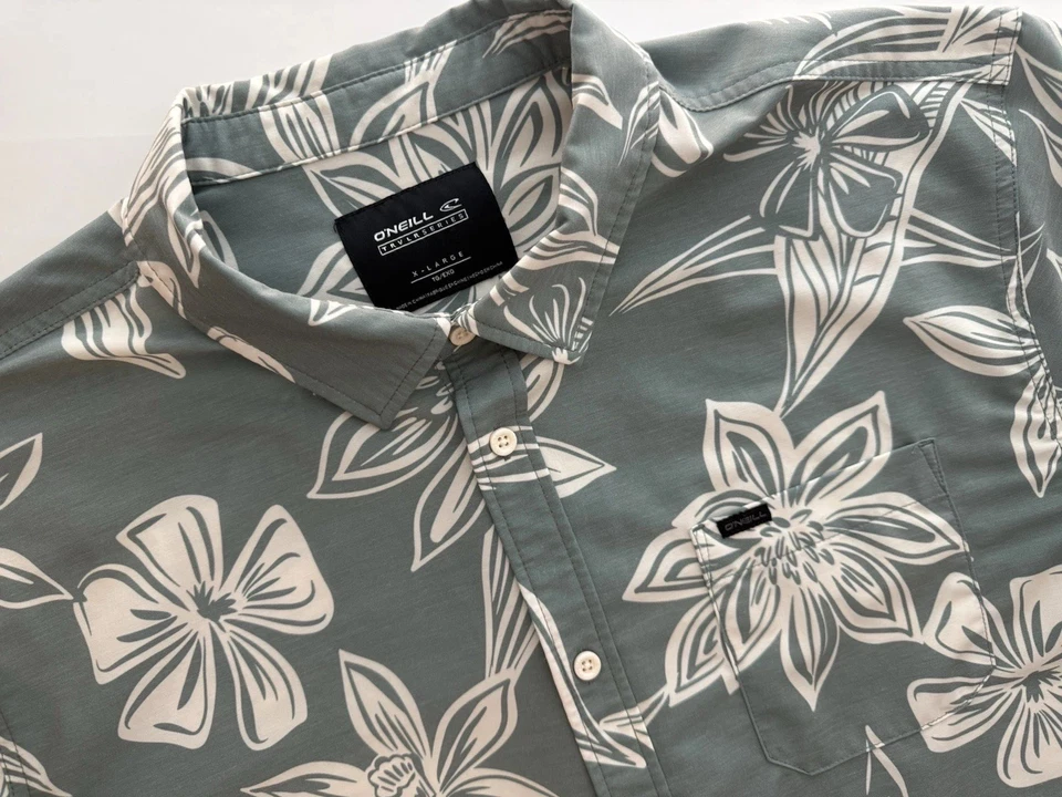 Camisa transversal O’Neill TRVLR UPF para hombre XL Sage ajuste estándar abotonada floral Foto 1 de 4
