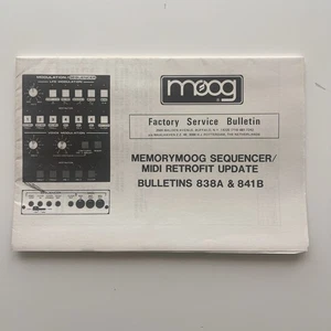 Moog Memorymoog Sequencer/midi Retrofit Update Bulletin 838A & 841B - Picture 1 of 5