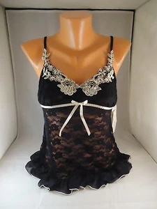 Camisa Top de Encaje Bordado Linea Donatella Talla Pequeña Preciosa ESTILO LYY040 - Imagen 1 de 4