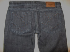 Frankie B Bootcut Jeans Sz 2 Low Waist Dark Blue w Copper Bead Pockets L 29.25