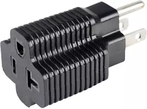 15 Amp Male to 20 Amp Female Plug Outlet 3 Prong Household T-Blade Adapter Ul-Li - Picture 1 of 12