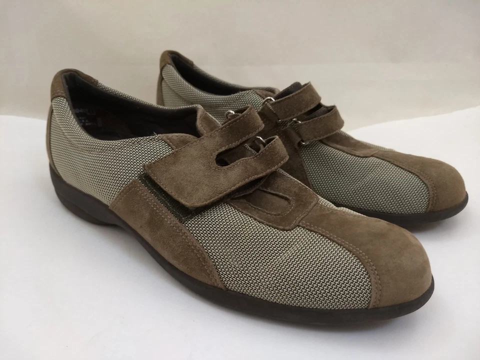 Sapatos de caminhada Munro Sport Jolie feminino 7 AA tecido marrom estreito camurça sem salto - Imagem 1 de 4