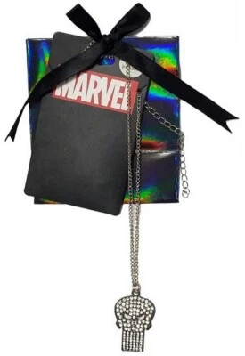COLLAR Marvel The PUNISHER Acero Inoxidable Estrás con Bolsa de Regalo  Foto 1 de 4