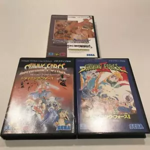 Shining Force1, 2 & The Darkness Sega Mega Drive MD Used Japan Boxed Authentic - Picture 1 of 10