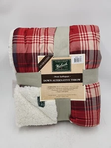Woolrich Tasha Red Plaid Sofstpun Down-Alternative Throw, 50" X 70" WR50-1349 - Picture 1 of 7