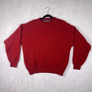 Vintage Focus America Sweater Mens XL Red Hand Framed Heavy Knit Made In USA - Picture 1 of 8