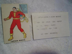 1940's CAPTAIN MARVEL MAGIC MEMBERSHIP CARD + SECRET CODE MESSAGE SHEET,SHAZAM!, - Picture 1 of 4