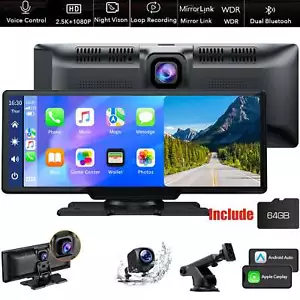 9.26" 2.5K Dash Cam Car Stereo For Apple Carplay & Android Auto GPS +Rear Camera - Picture 1 of 10
