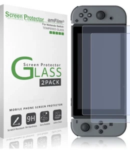 TWO amFilm Nintendo Switch Premium Tempered Glass Screen Protectors - Picture 1 of 4