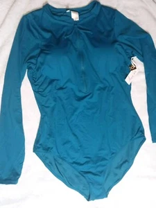 Traje de baño para mujer Anne Cole malla inserción de una pieza bandeau turquesa talla 16 - Imagen 1 de 4