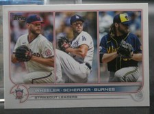 2022 Topps - NL Strikeout Leaders (Wheeler/Scherzer/Burnes) #127