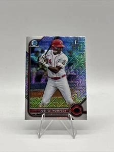 2022 1st Bowman Chrome Prospect Justice Thompson #BCP-59 Mega MoJo Refractor - Picture 1 of 2