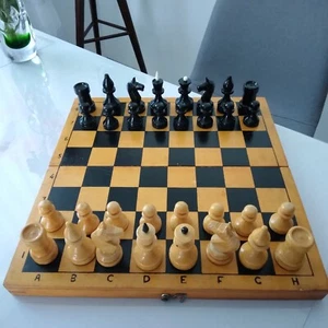 Vintage wooden chess pieces of the Soviet period - Picture 1 of 24