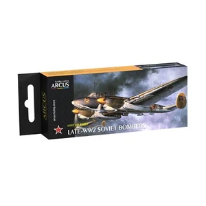 Arcus #E1003 Enamel Paint Set Late-WW2 Soviet Bombers 6colors 10ml for Model Kit - Picture 1 of 14