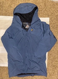 Mens Med Vintage Lowe Alpine Jacket Waterproof Windbreaker Rain Coat M Blue - Picture 1 of 10