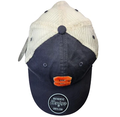 NUEVO - Sombrero de Camionero Naranja Syracuse Azul Marino Gorra Universitaria Malla Ajustable NCAA Zephyr Foto 1 de 4