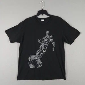 Maglietta Vintage Marvel Mad Engine Uomo L Nero Argento Surfer Super Hero Comic Tee - Foto 1 di 13