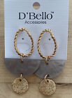 D?Bello Gold Tone Post Dangle Earrings