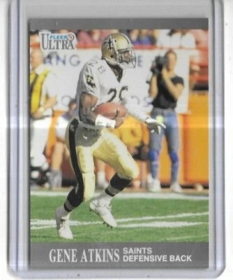 1991 Fleer Ultra Football #205 Gene Atkins New Orleans Saints - Image 1 of 2