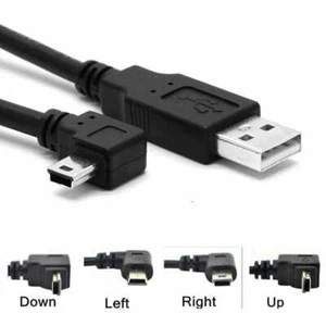 USB-A 2.0 Male to Angled 90 Degree USB Mini 5 Pin Male Cable Adapter - 25cm - Picture 1 of 13