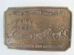 Hangtown Jerkline Sierra Hebilla de Cinturón de Latón Western Diligencia Caballos De Colección - Imagen 1 de 4