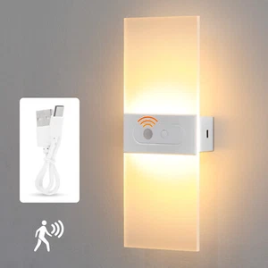 LED Innen Akku Wandleuchte Kabellos mit Bewegungsmelder Flur Wandlampe USB Lampe - Bild 1 von 14