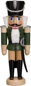 Nußknacker Husar grün HxBxT = 28x10x8cm NEU Weihnachten Seiffen Nutcracker Nüsse - Picture 1 of 1