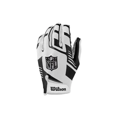 Guantes de fútbol americano Wilson NFL juveniles medianos elásticos receptores blancos/negros OSFM Foto 1 de 4
