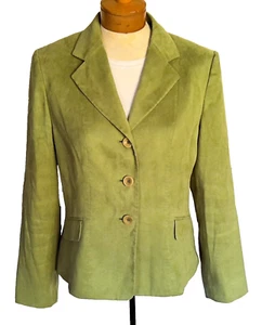 Talbots Petites Ladies Pale Green  Jacket Size 12 With A  Suede Look And Feel - Picture 1 of 12