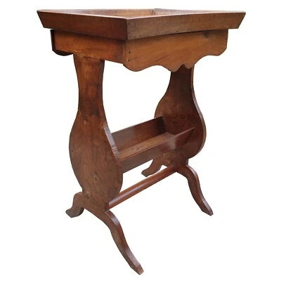 travailleuse Directoire petit meuble à couture en frêne - Photo 1/4