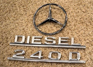 1982 1983 1984 MERCEDES BENZ 240 DIESEL 240D EMBLEMS BADGES TRUNK AUTHENTIC - Picture 1 of 6