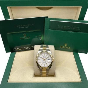 Rolex Datejust 41 126333 Gold Steel White Stick Dial Automatic Watch B&P - Picture 1 of 6