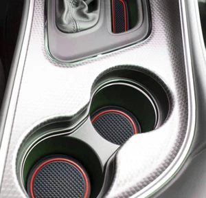 Fits Dodge Challenger 2015-2019 Rubber Non-slip Gate Slot Mats Cup Holder Pad - Foto 1 di 30