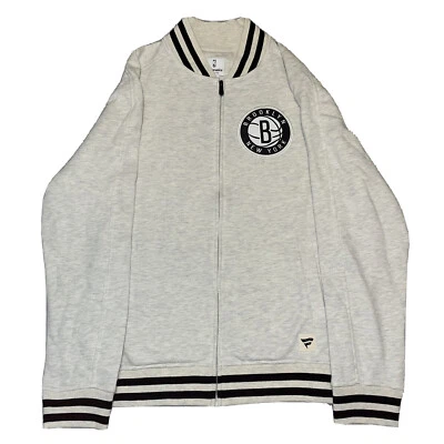 Suéter Universitario Fanatics Brooklyn Nets Cremallera Completa Cosido Talla Grande Foto 1 de 4