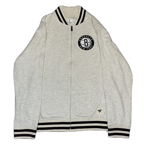 Fanatics Brooklyn Nets Full Zip Stitched Varsity Sweater Size Large Cover