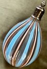 VICTORIAN RIBBED GLASS APOTHECARY FLASK WITH SCREW ON STOPPER 