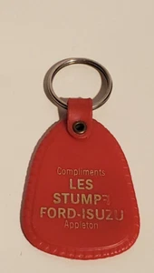 VINTAGE AUTOMOTIVE CAR DEALERSHIP KEYCHAIN LES STUMPF ISUZU FORD KEYRING FOB - Picture 1 of 2