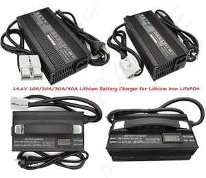 AC/DC 14.6V 10A/20A/30A/40A Lithium Battery Charger For Lithium Iron LiFePO4 OZ - Picture 1 of 31