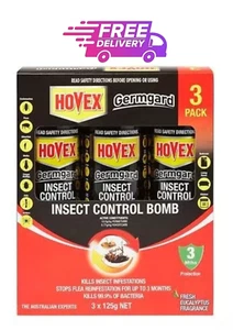 Hovex 125g Germgard Insecticide Bomb - 3 Pack - Kills 99.9% of bacteria - Picture 1 of 2