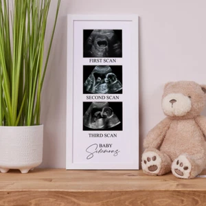 Personalised Baby Scan Photo Frame With Multi aperture Three Photos C17-1 - Picture 1 of 4