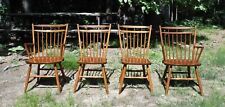 Vintage Set of 4 Cherry Bird Cage Windsor Dining Chairs S Bent Brothers